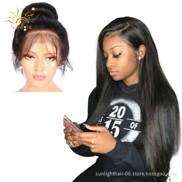 Wholesale cheap human hair 360 lace front wig 100% virgin indian virgin raw unprocessed straight hair wigs indian hair 360 lace